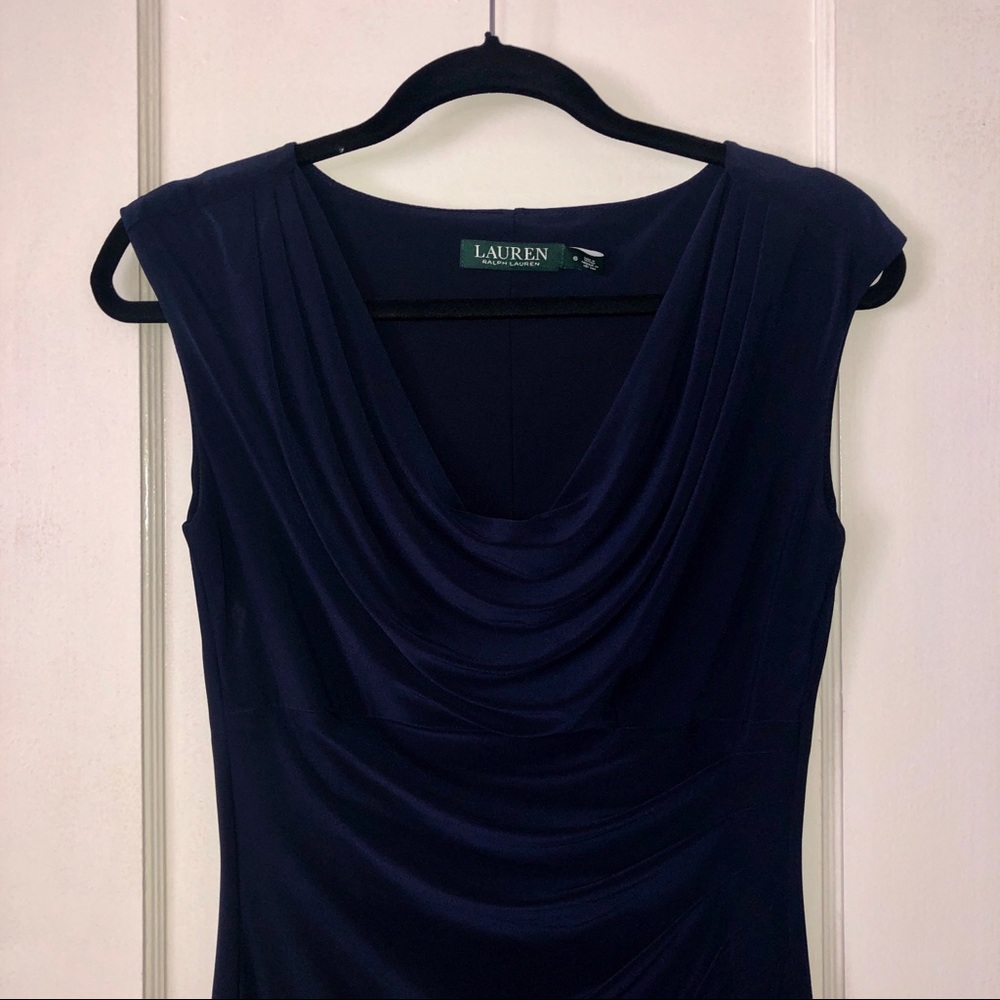 Ralph Lauren Scoop Neck Navy Blue Dress